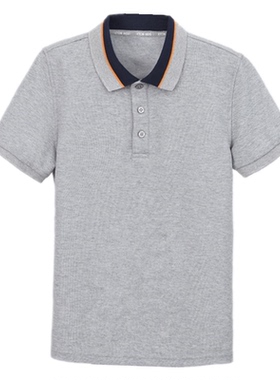 伊顿纪德 校服学院装 夏季新款男童女童儿童翻领短袖T恤17T043惠