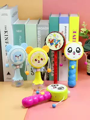 Rattle can bite the wave drummer Drum baby Grip newborn boy Small rattle toy Shake Ling baby