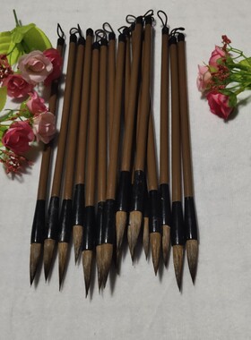 毛笔批发学生和初学者大中小狼毫套裝和幼儿园补刁班厂家特价直销