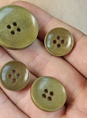 牛油果绿色天然棕榈果实纽扣高端
