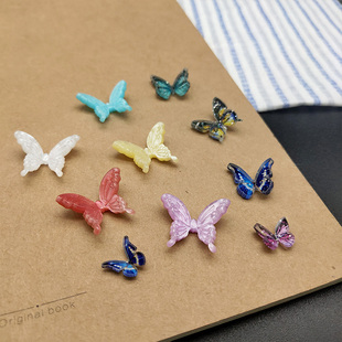 醋酸仿贝壳印花小蝴蝶复古古风贴片贴花指甲手机美容饰品发簪配件