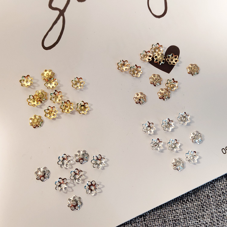 DIY古风发簪子材料小花托手工饰品配件吊坠帽隔片花帽6mm新娘发饰