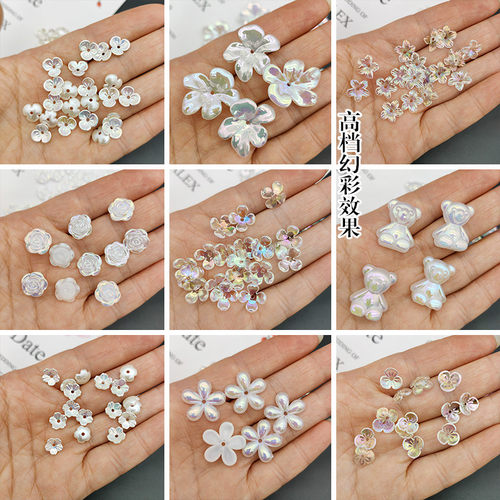 ABS高档幻彩花瓣花朵头饰胸花