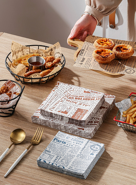 新款美式防油纸垫纸隔油纸吸油纸薯条油炸汉堡包装纸烘焙纸垫盘纸