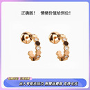 轻奢18K蜂巢耳环女轻奢几何耳圈莫桑钻蜂窝耳饰时尚 玫瑰金耳钉