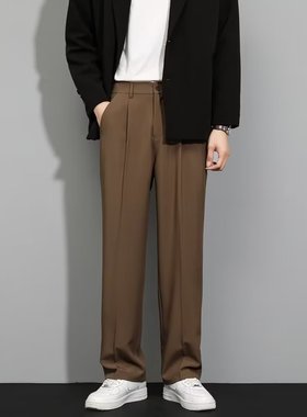 裤子男韩版潮流夏季新款九分小西裤男士宽松垂感西装裤休闲长裤