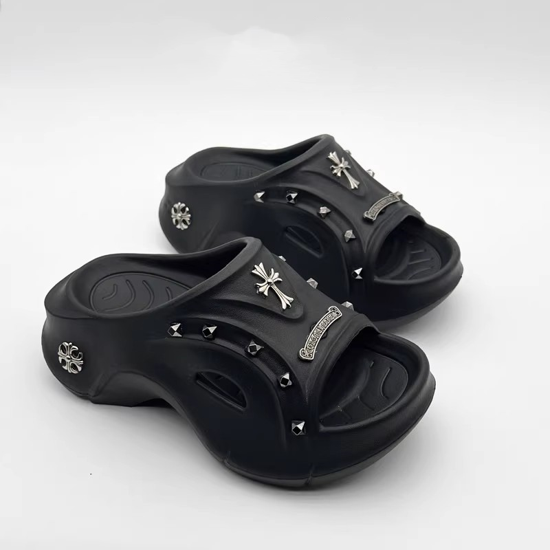2024新款十字架铆钉一字拖鞋女夏防滑复古亚文化辣妹外穿厚底拖鞋,居家布艺,居家凉拖/凉鞋,淘宝优惠券,粉丝福利购,淘宝优惠卷