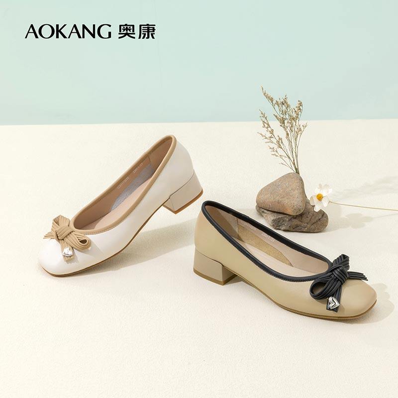 奥康女鞋 2023春季新款小香风气质优雅单鞋一脚蹬平底舒适百搭潮,女鞋,浅口单鞋,淘宝优惠券,粉丝福利购,淘宝优惠卷
