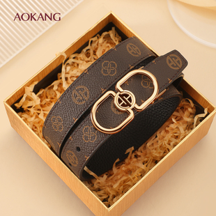 奥康2026新款皮带女款百搭头层牛皮真皮腰带针扣配牛仔裤时尚潮J