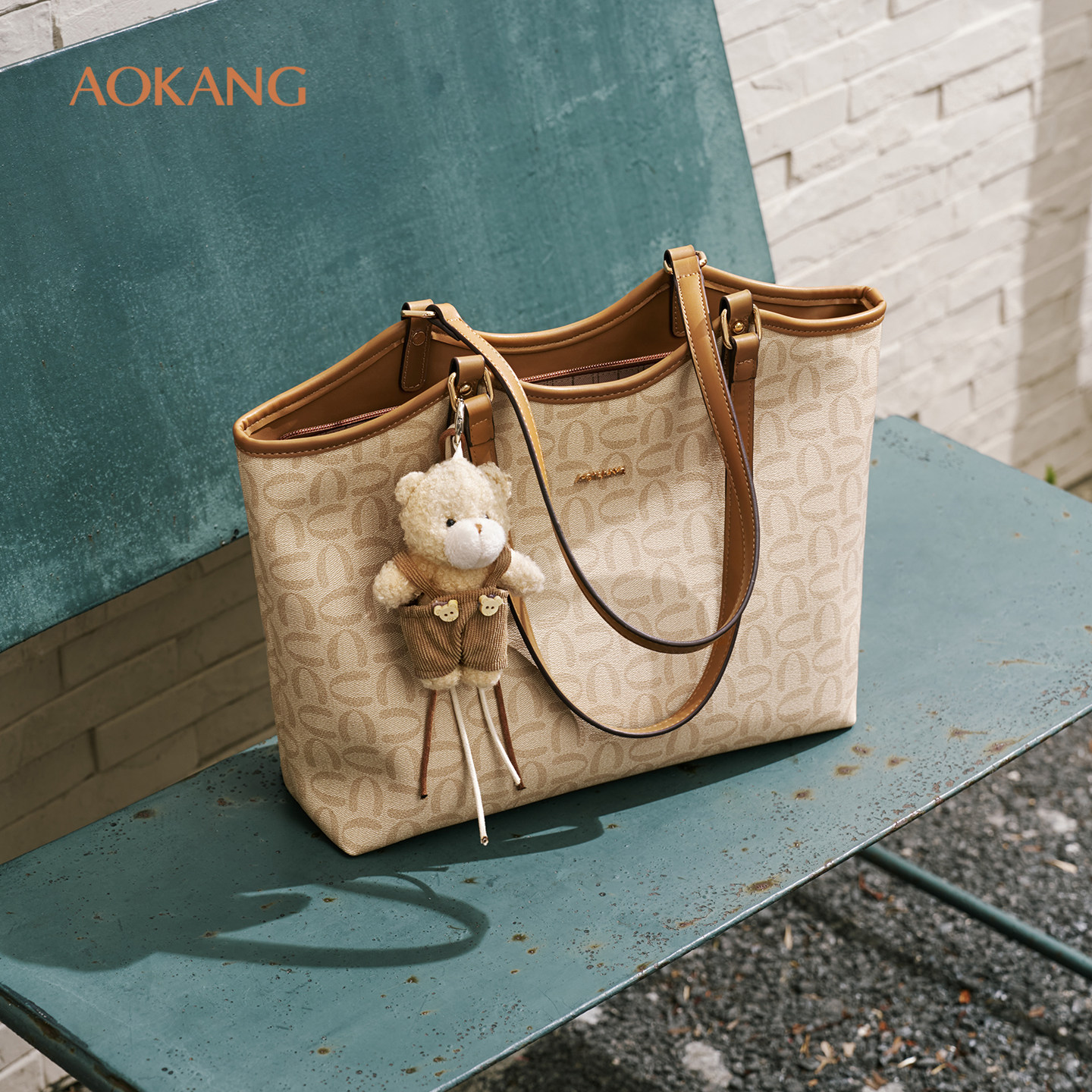 奥康 女包2026新款托特包老花女式通勤包高级单肩包大容量腋下包