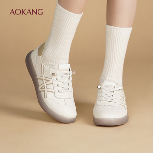 奥康 女鞋2026春季德训鞋女软底舒适百搭一脚蹬休闲运动小白板鞋L