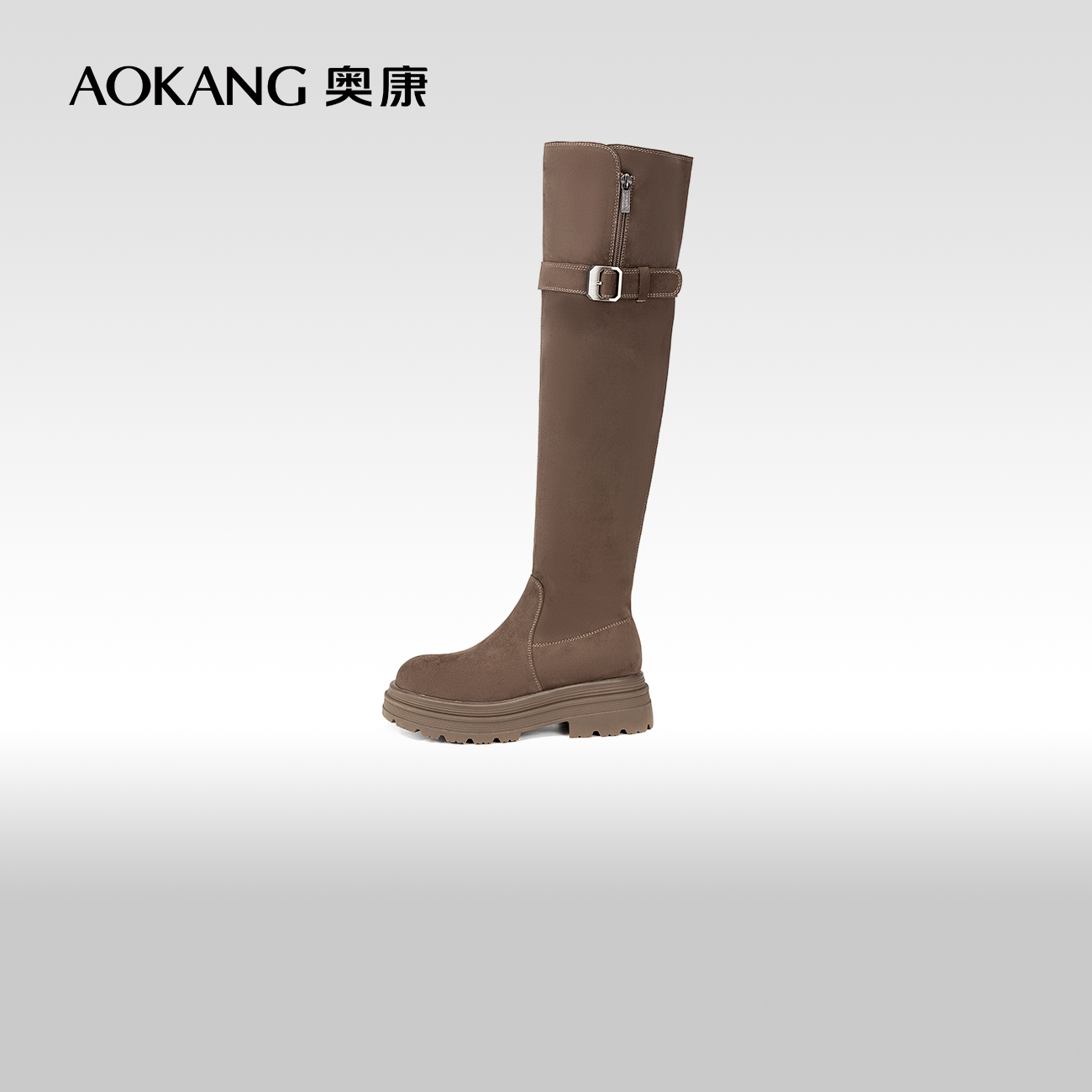 奥康新款新品冬季骑士时尚过膝精品优质女鞋2025腿长1244921002