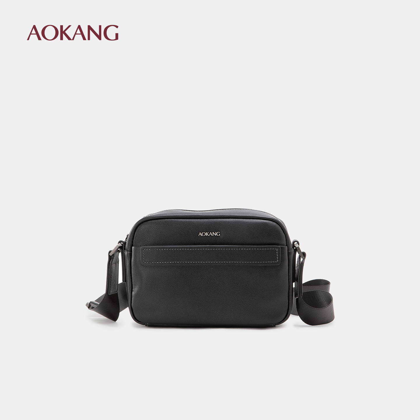 奥康 2025秋冬新款男包单肩斜挎包黑色商务波士顿包专柜正品