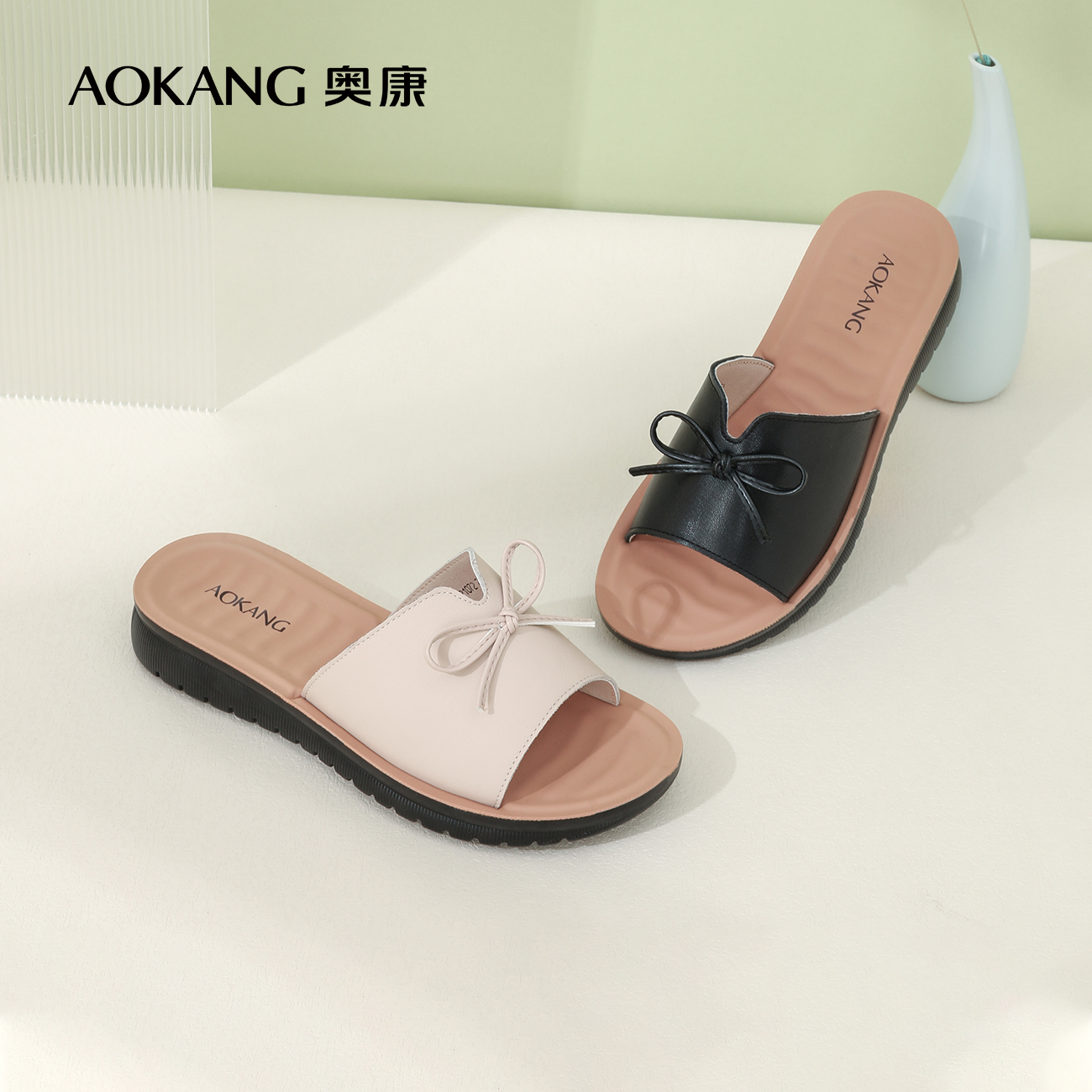 Aokang/奥康平底女鞋舒适蝴蝶结