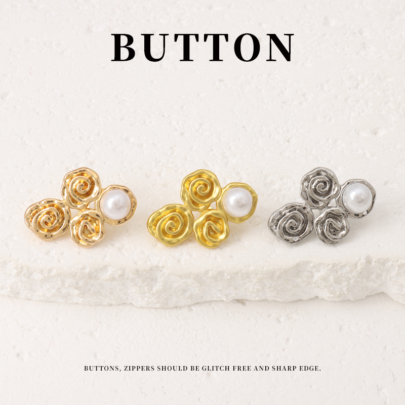 花朵珍珠金属纽扣高档女外套上衣开衫毛衣扣子旗袍汉服中式钮扣
