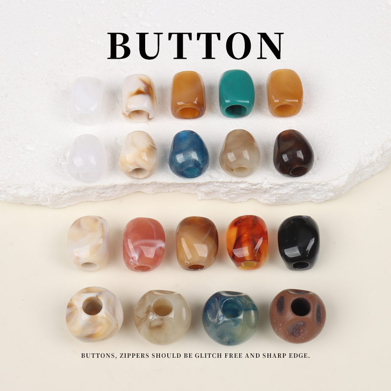 亚克力双色异形手工大孔珠子衣服裙子鞋子鞋带包包装饰单孔珠扣