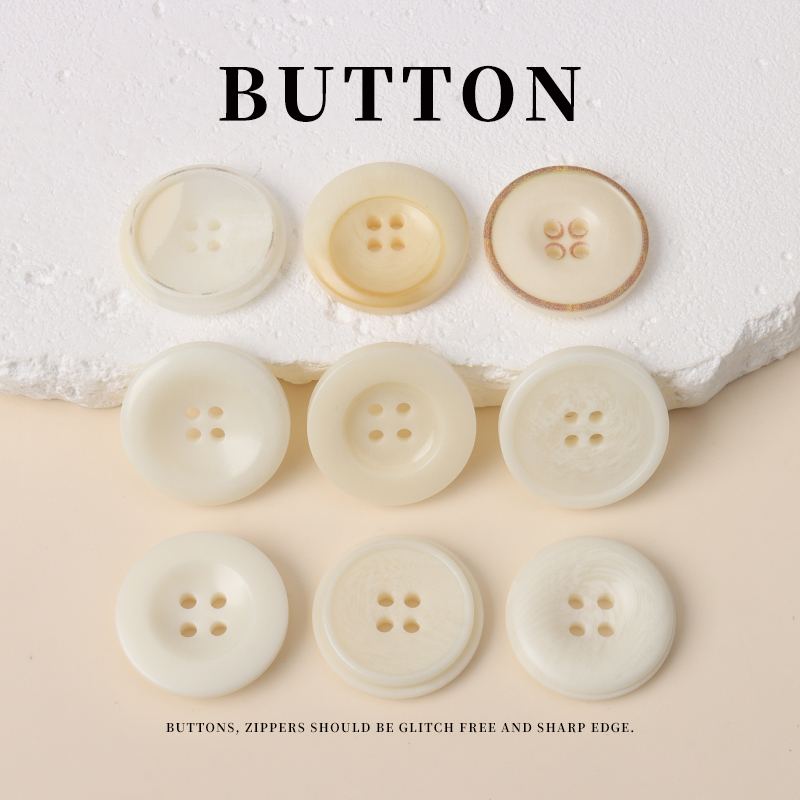 高档米色风衣西装大衣扣子仿果实树脂花纹四眼纽扣西服外套钮扣