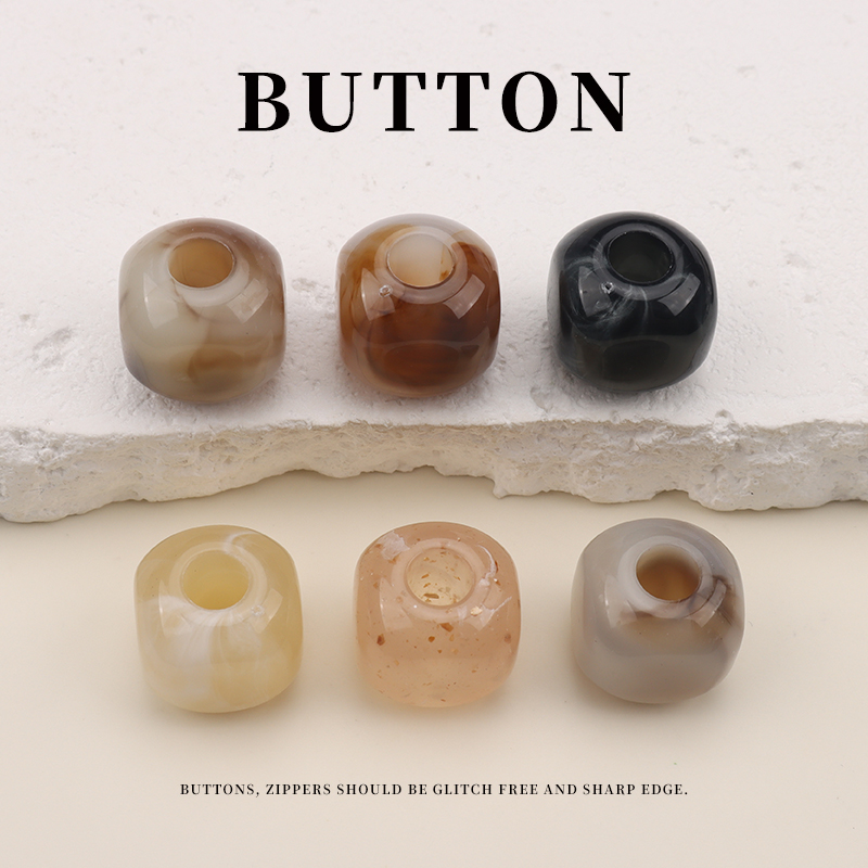 亚克力双色方形大孔串珠扣子diy饰品裙子复古鞋子鞋带装饰珠子