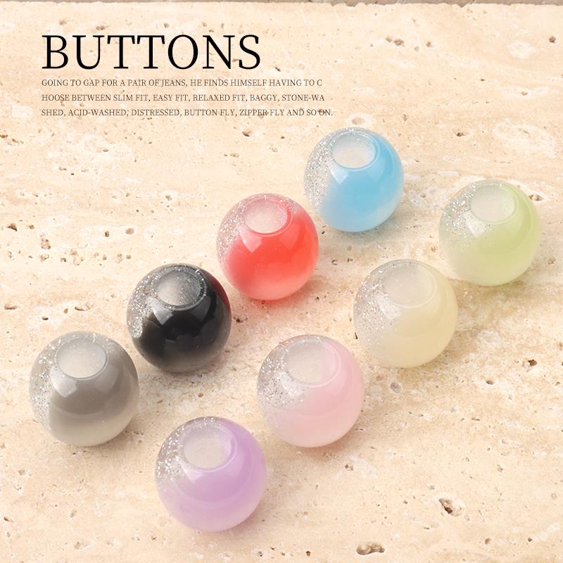 树脂珠光彩色大孔珠子手工diy饰品串珠扣旗袍汉服盘扣扣子