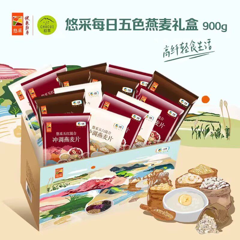 中粮五红混合高纤免煮冲饮燕麦片