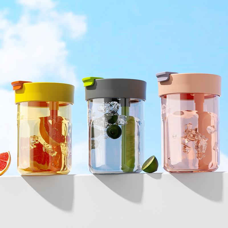 CAKA茶卡吸管杯tritan女生双饮