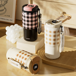 CAKA茶卡格子智能咖啡杯创意便携保温杯车载水杯子女生高颜值新款