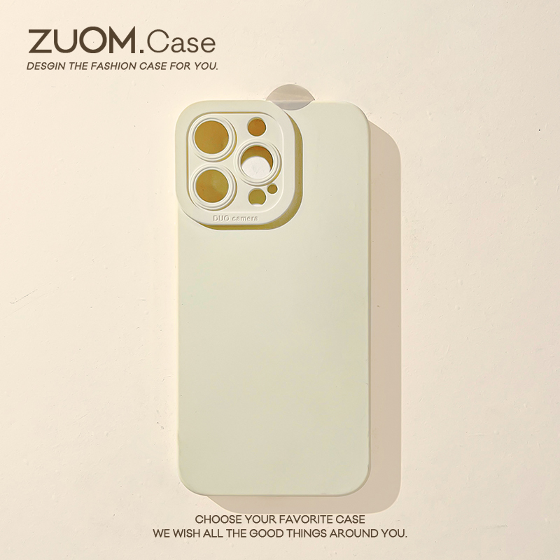 zuom纯色古董白ins风15适用ip14苹果13promax手机壳iphone12mini简约11pro液态硅胶x/xr女8小众7p防摔s软壳
