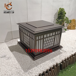 别墅大门柱子装饰灯售楼处灯柱不锈钢深咖色烤漆景观灯具地产定制