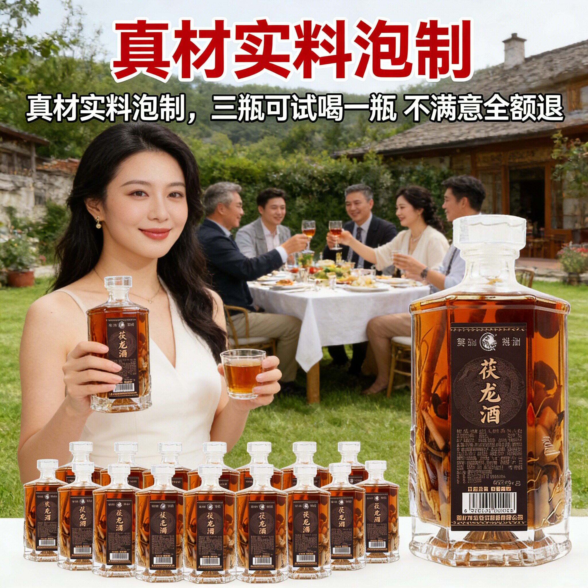 【免费赠试喝 1 瓶】茯龙酒古法浸泡草本配方53度纯粮高粱配制酒
