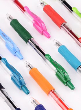 百乐BL-G2水笔 日本文具PILOT品牌70包邮按动彩色啫喱 黑色中性笔