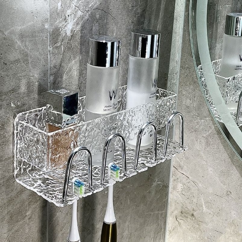新款亚克力卫生间水波纹电动牙刷架漱口杯免打孔家用浴室置物架子,家庭/个人清洁工具,浴室角架/置物架,淘宝优惠券,粉丝福利购,淘宝优惠卷