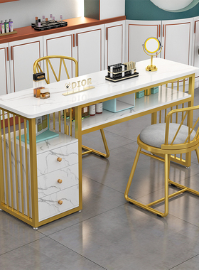 新款美甲店用美甲桌网红美甲桌椅套装多款可选单人双人轻奢美甲台