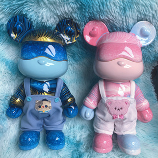 背带裤款 流体熊32cm高穿的背带裤 手工diy流体熊存钱罐 配饰