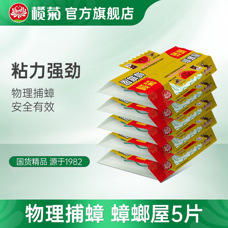 榄菊蟑螂屋5片家用无毒灭蟑一窝端大小蟑螂通杀厨房饭店诱捕器