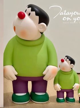 歪头胖虎手办模型卡通动漫潮玩客厅桌面玩偶玩具生日礼物家居摆件