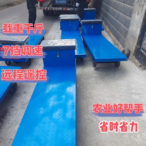 大棚轨道车电动平板运输车果园遥控蔬菜农用运输车铁路平板车