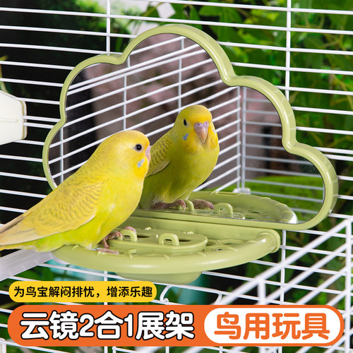 洁西鹦鹉站架镜子鸟用玩