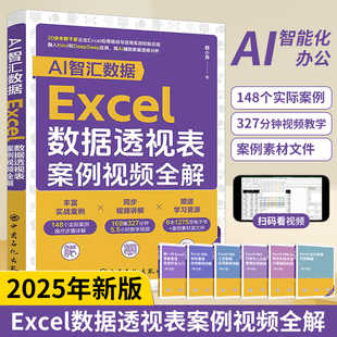 2025新版 Excel数据透视表案例视频全解计算机应用基础教程书办公软件excel数据处理与分析从入门到精通电脑零基础学习书表格制作