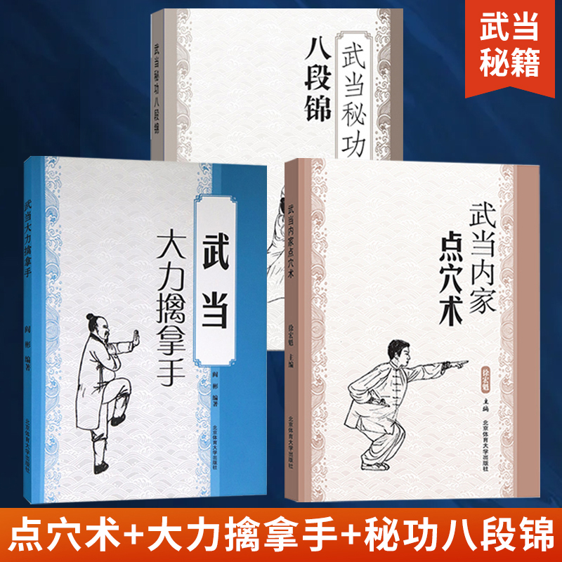 全3册武当内家点穴术+大力擒拿手+秘功八段锦徐宏魁点穴书籍点穴绝技武功秘籍实战擒拿散打书易筋经图解自卫搏击健身养生保健手册-封面