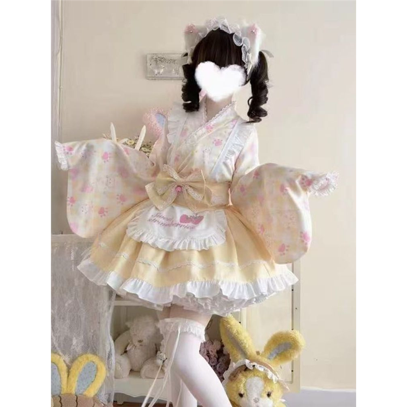 可爱风味原创设计夏日萌喵Lolita洋装和风女仆改良连衣裙女