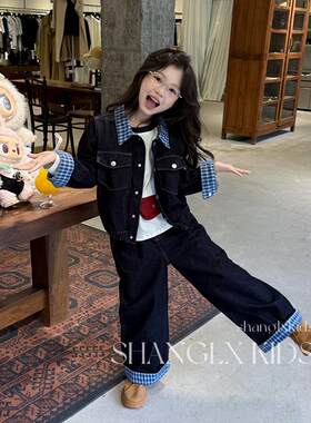 秋季套装女童牛仔外套小女孩套装时尚洋气时髦2025新款秋装儿童装