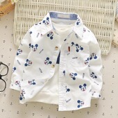 衬衣小童童装 儿童棉衬衫 潮男女童宝宝休闲卡通长袖 新款 印花衣 春装