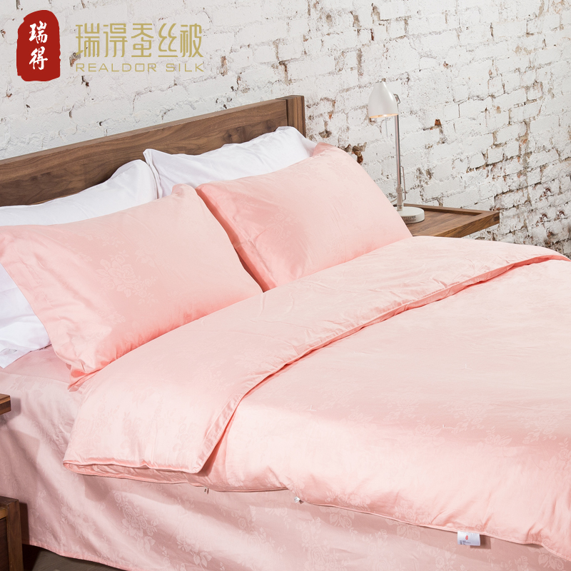 瑞得牡丹提花手工可定制桑蚕丝被
