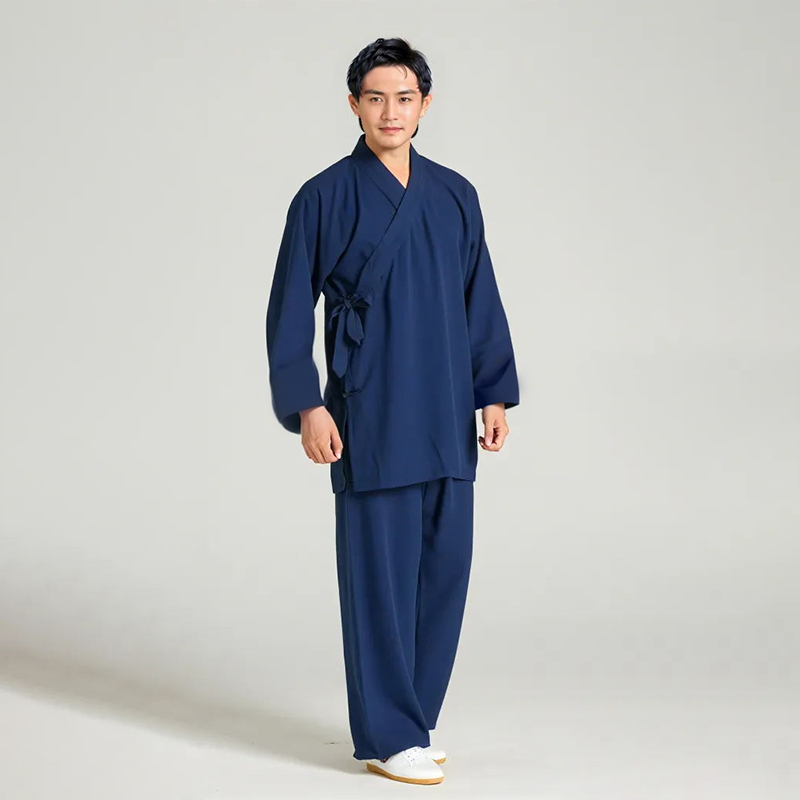 武当山道服道袍秋秋款斜襟武术服正一派居士服太极服道士服装套装