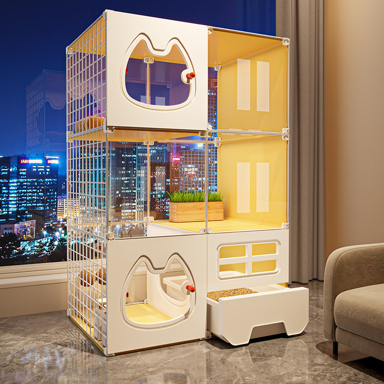 全景猫笼子超大自由空间家用室内猫窝厕所一体一室一厅一卫猫别墅