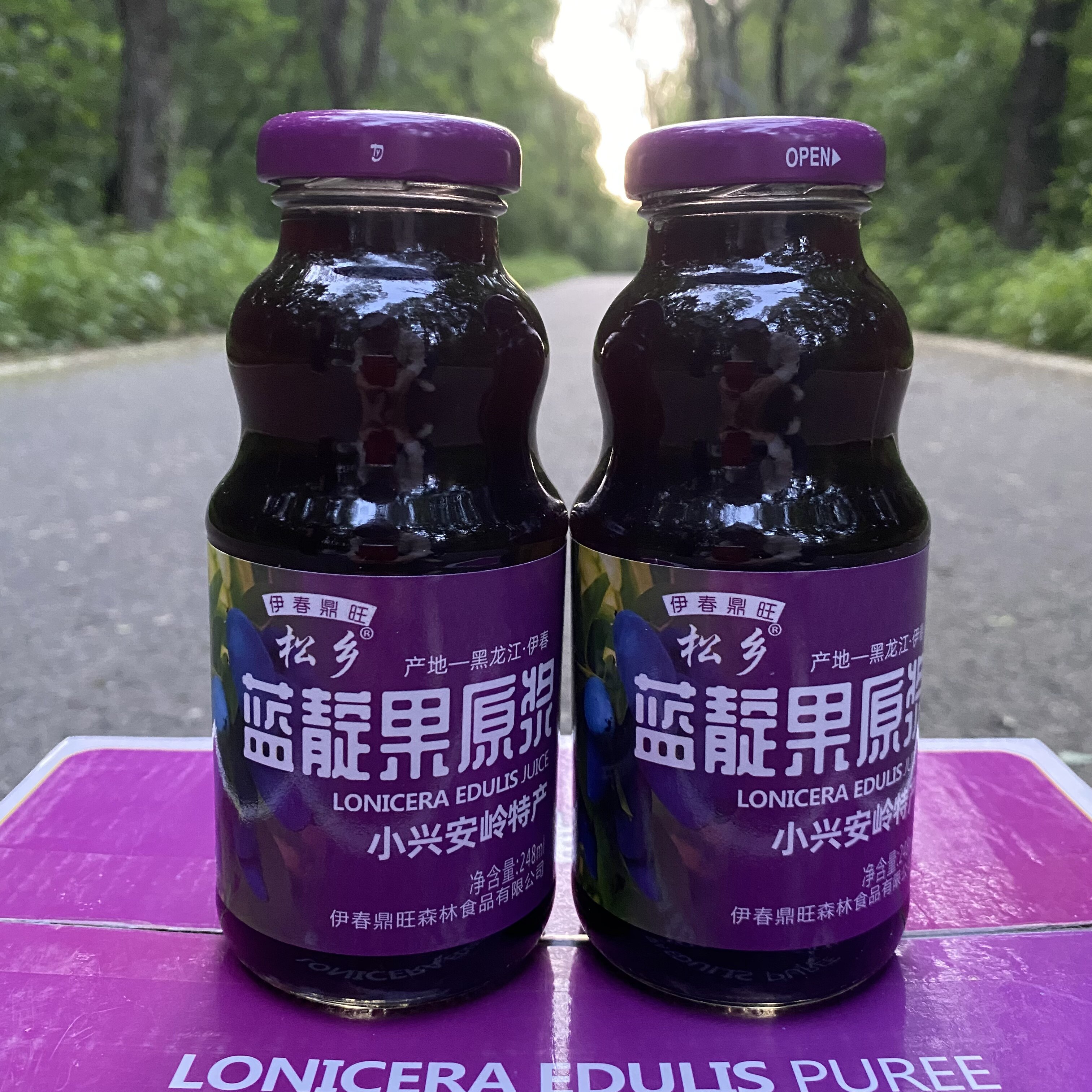 小兴安岭伊春特产蓝靛果原浆248ml*6瓶果汁饮料