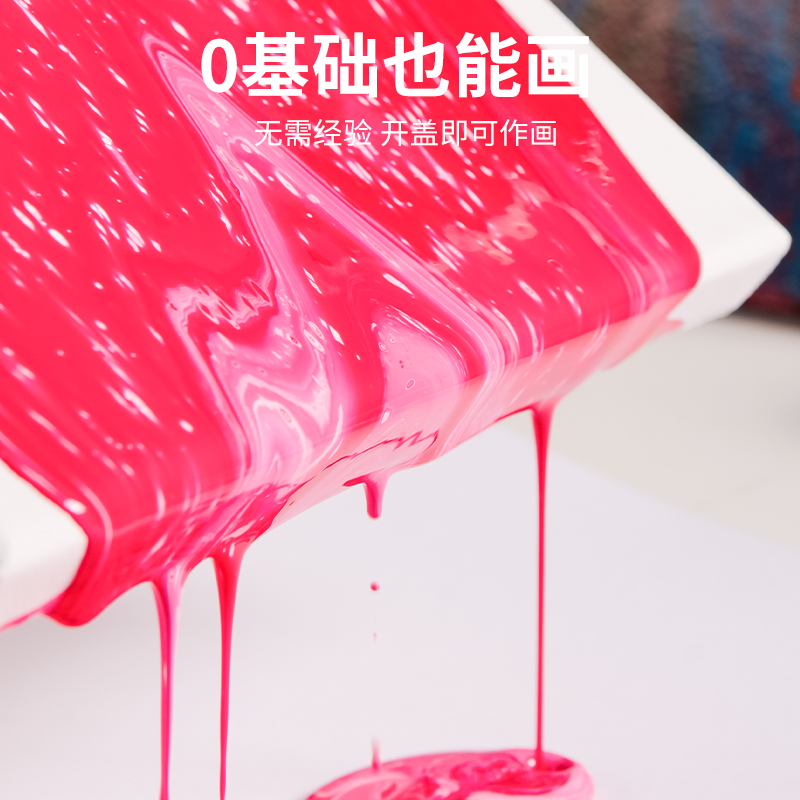 流体熊颜料流体画材料套装丙烯熊染料流质创意涂鸦硅油装饰画纹理图片