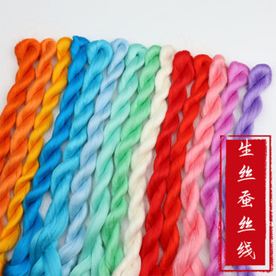 蚕丝线生丝绒球绒鸟小动物毛球桃子柿子diy制作非遗手工娃娃假发