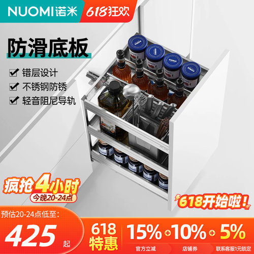 诺米厨房橱柜不锈钢调味篮