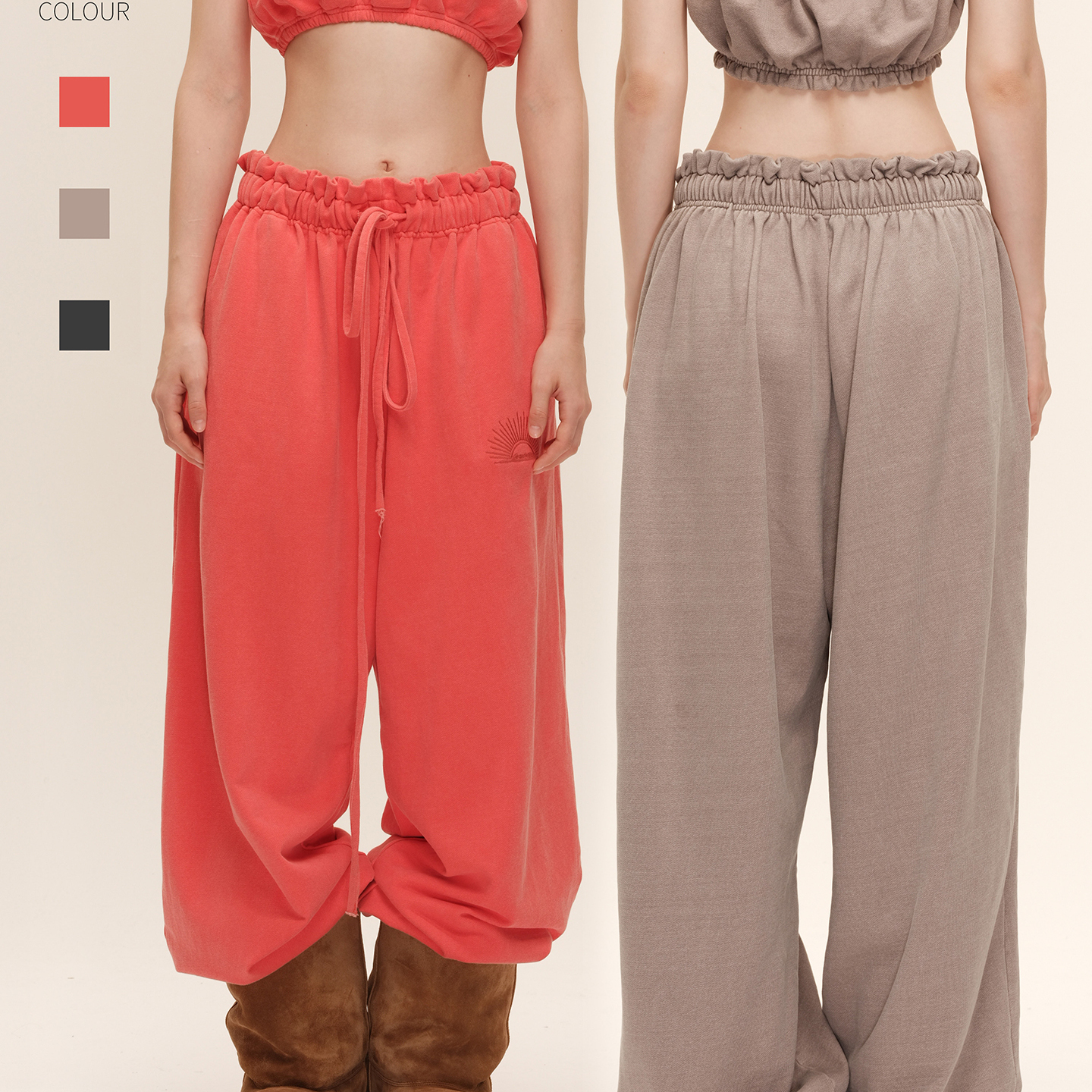 COZYDOLL美式街头花苞休闲卫裤